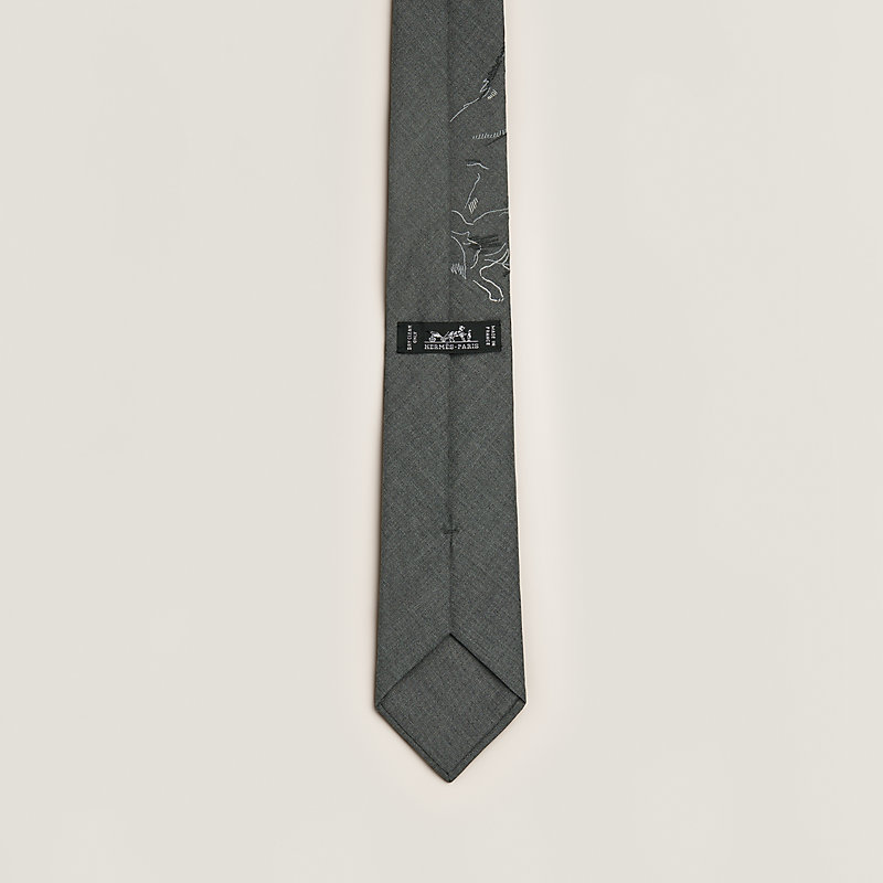 $240 New Hermes Men Tie Cravate Soie Lourde Accroche Moi